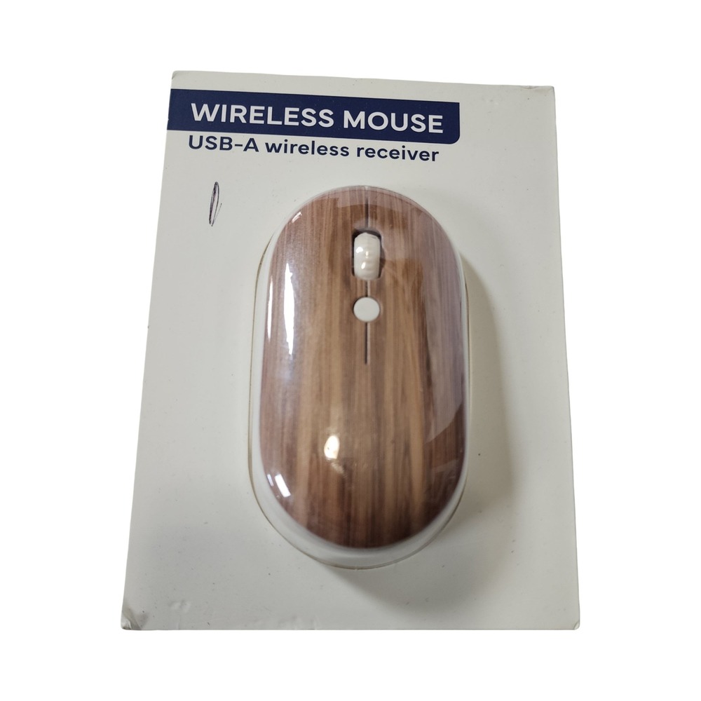 Vivitar Wireless Mouse USB-A Receiver Wood Grain Finish Brown CM-ES15-WD NEW